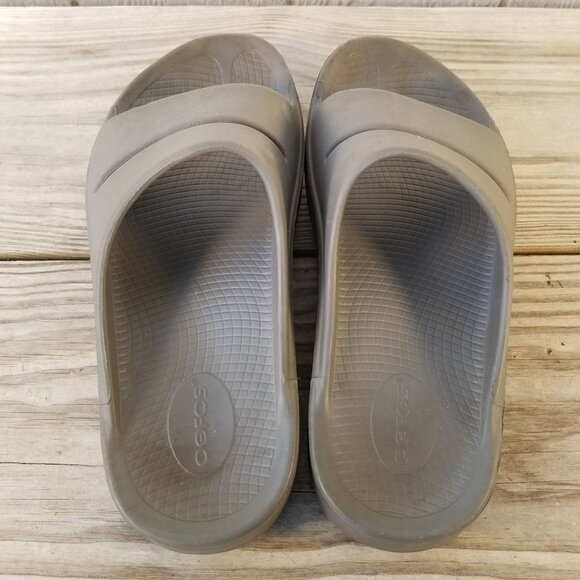 OOFOS Brown Recovery Slide Sandals Mens 9 Womens 11
